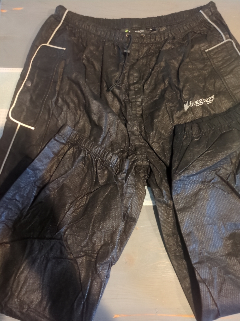 frogg toggs Black Waterproof Rain Pants with Reflective Trim